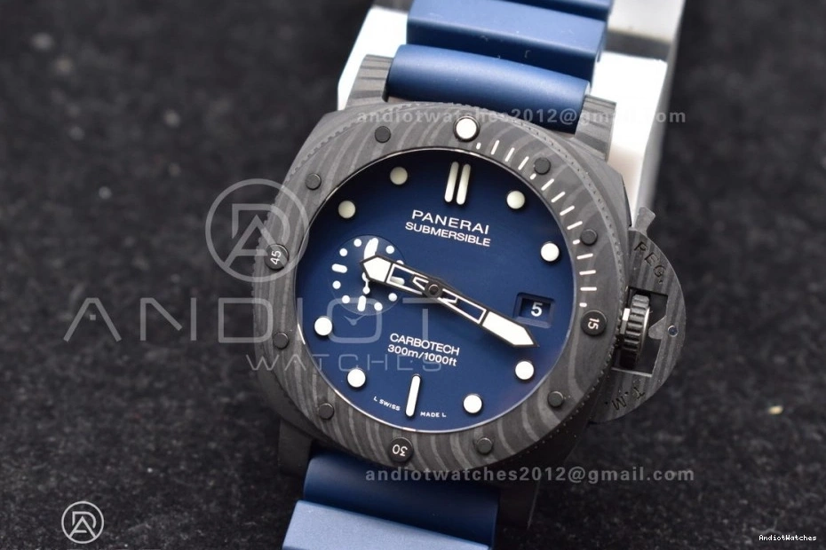 Best Blue P Strap Edition Blue Trendsetting SBF W Rubber 439 on Carbotech 1:1 Dial PAM1232 1205